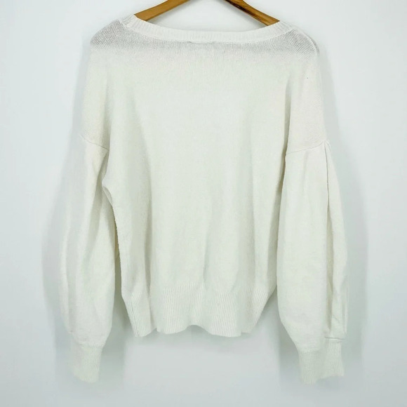 1. State Balloon Sleeve Crewneck Sweater in Ivory Size M - Picture 5 of 7